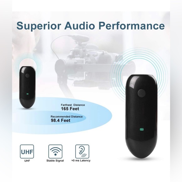 LESNGO 318C Wireless Lavalier Microphone, 20 UHF Channel Lapel Lav Mic Black - Picture 5 of 10